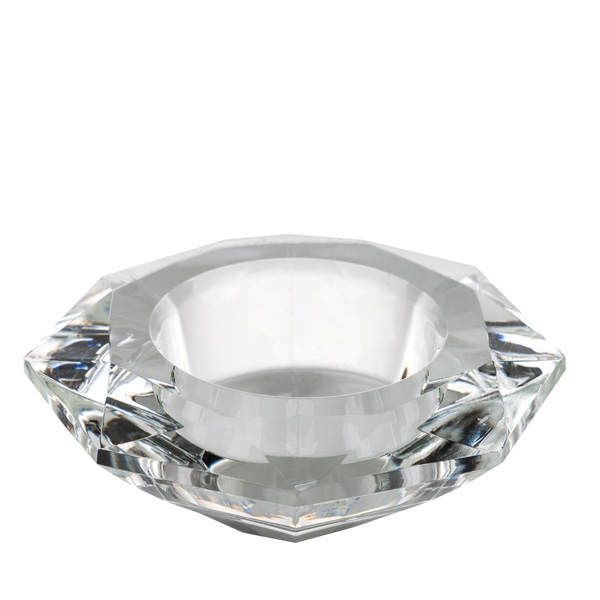 Glass Diamond Shaped Tealight Holder