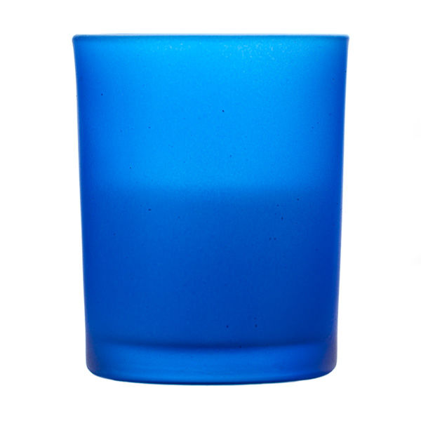 Votive in Frosted Blue Glass