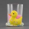 Yellow Duckie Votive Holder With Pink Candle - Baby Shower Favor