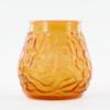 Amber Victorian Glass Candle Holder