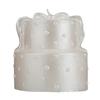 Two Tier White Wedding Cake Candle - Pearl Decorated Two Levels