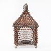 Amber Beaded House Lantern Tea Light and Votive