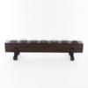 Seven Tealights In Cups In Semi Scroll Footed Wooden Beam Candelabra