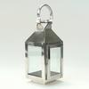 Modern Nuveau Tall Square Chrome Candle Lantern